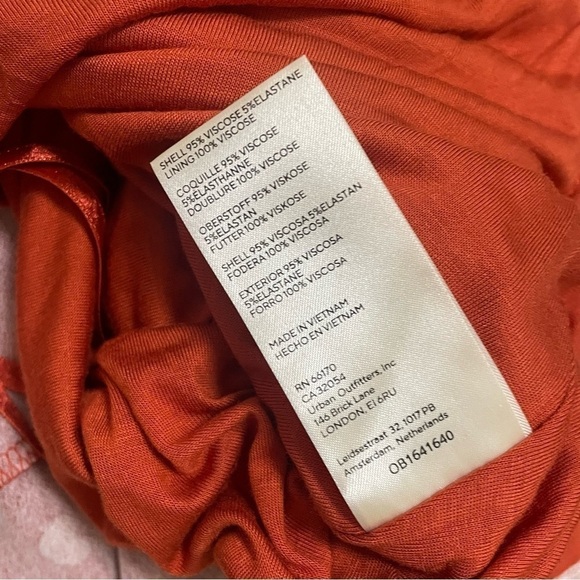 Free People Lakeside Heart Printed Midi Dress Orange Ginger Combo Sz XS NWT - Picture 9 of 9